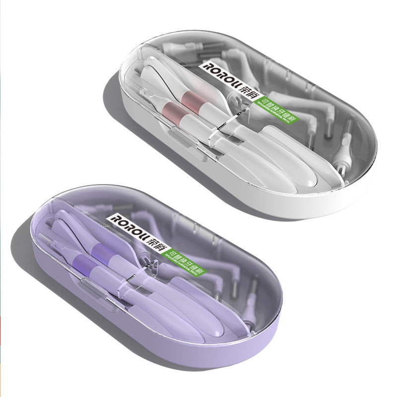 荣俏牙缝刷l型正畸牙套齿间刷替换刷头杜邦刷毛i型便携盒装牙间刷