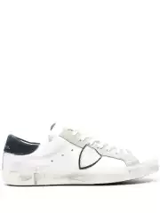 Philippe Model Paris Men's and Women's Shoes, Blue-Tail Dirty Shoes, Distressed Sneakers, Genuine Leather Fashion Casual Shoes