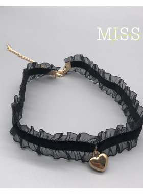 miss复古荷叶边少女心脖子饰品