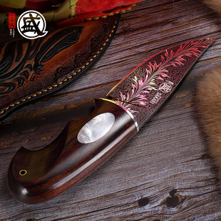 三本盛大马士革多功能小刀高档收藏送礼品切刀配套刀具日式