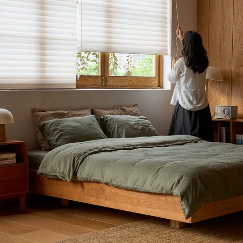 木墨无靠背床实木床