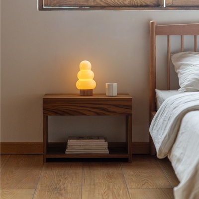 MUMO木墨 方洲-床头柜 柚木收纳柜简约置物架卧室床边小柜子