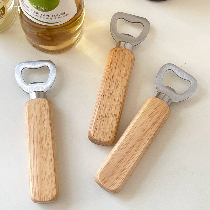 韩国ins风实木柄开瓶器家用啤酒起瓶器餐厅开盖起子开酒器