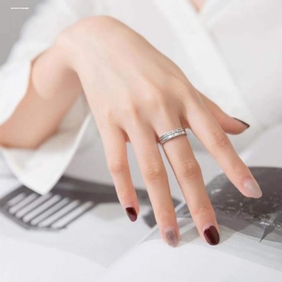钛钢不掉色日式轻奢高级感罗马希腊字母情侣戒指男女对戒