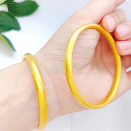 越南沙金手镯女不掉色古法黄金手镯实心仿真金手镯送礼物女生