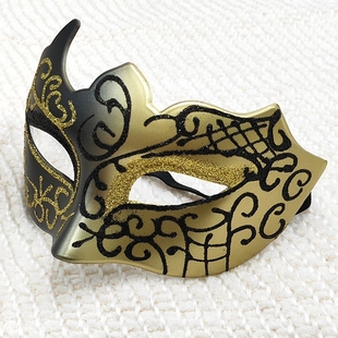 圣诞节国风古风半脸面具假面化妆舞会青铜感古装剧面罩万圣节饰品