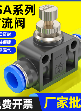 气动气管接头管道LSA4调速节流阀PA6限速8流量调节10单向12截流阀