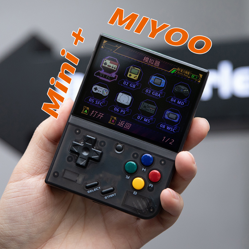 MIYOO Mini+ plus便携式掌上游戏机开源掌机联机对战GBA双人街机经典儿童礼物游游机2024新款小掌机-封面