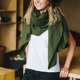 100%汉麻森林绿大尺寸围巾披肩 男女情侣款 爽滑亲肤简约实用