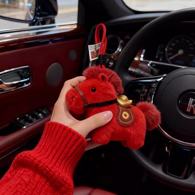 新款2026年小马挂件包包毛绒玩偶挂饰可爱马年生肖吉祥物新年礼物