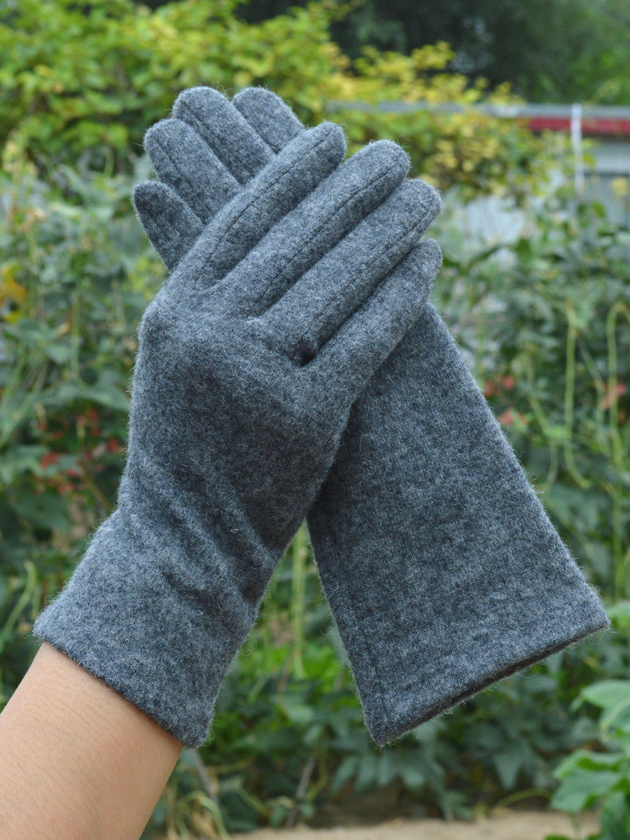 GLOVES WOMENS WOOL GLOVES SPRING AND AUTUMN SINGLE LAYER THIN AUTUMN AND WINTER CASUAL WARM TOUCH SCREEN FINGER SOLID COLOR WOMENS SHORT