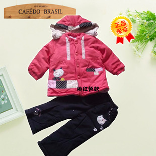 双12打折 格子棉衣服套装 ;短波龙冬装 厚棉服棉裤