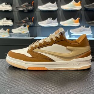 鸿星尔克男鞋2024秋季新款无双滑板鞋皮面休闲运动鞋男女款橡胶底