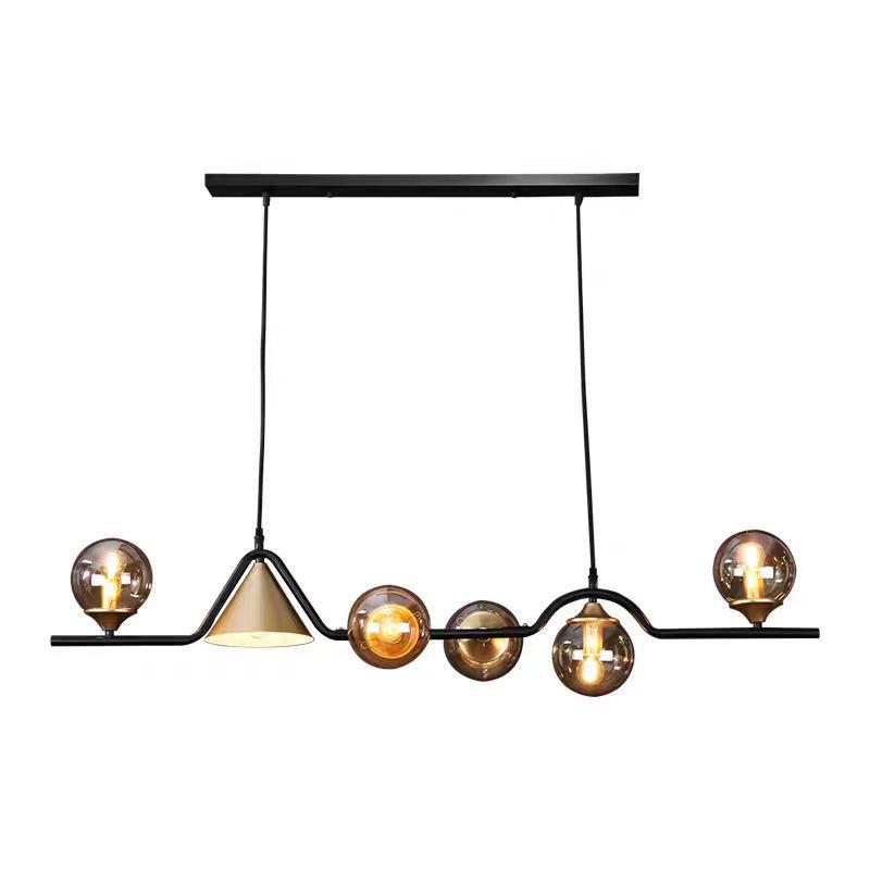 北欧个性厅灯创意网红魔豆泡泡商用吧台吊灯餐一字长灯条书房灯具