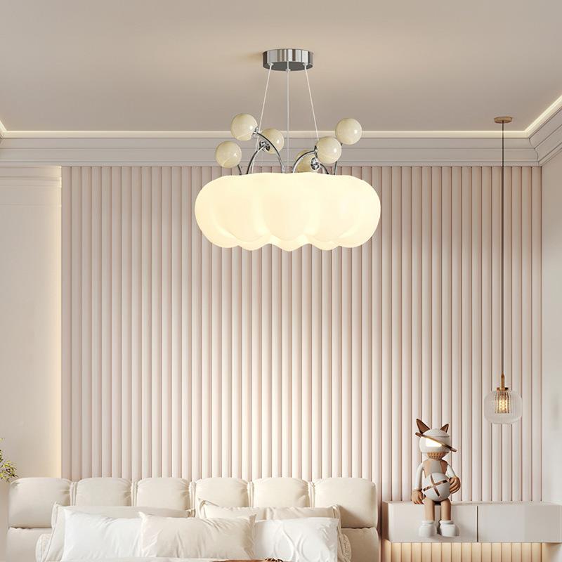 奶风卧室吊女灯孩男孩儿童房灯智现代简约能油护眼全光谱南瓜灯具