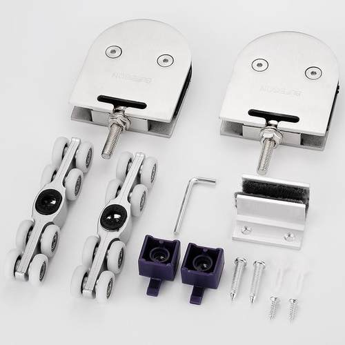 不锈钢玻璃门吊轮无框玻璃平移门轮轨道滑轮推拉玻璃门配件150KG