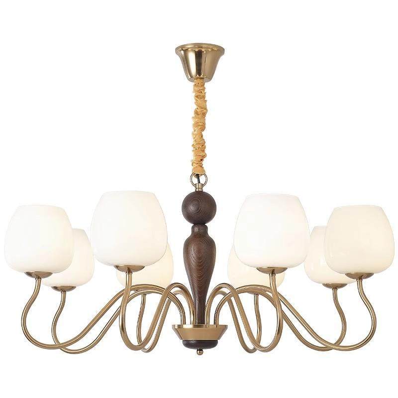 美式客厅吊灯田园乡村复古简约实木餐厅灯中古风中式主卧室书房灯