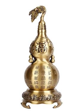 纯黄铜葫芦摆件百福葫芦开盖空心客厅居家乔迁办公室玄关
