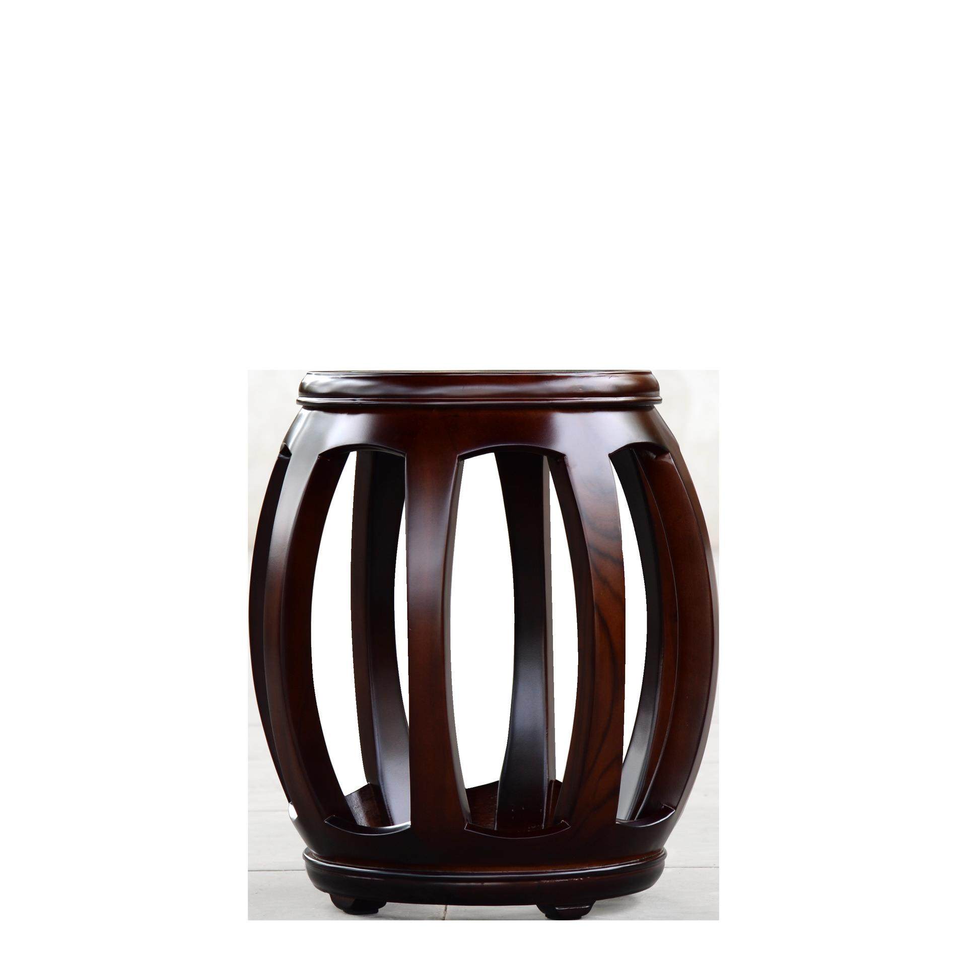 厂家批全实木香樟木古筝凳子中式圆木凳子绣墩鼓凳榫卯结构红木色