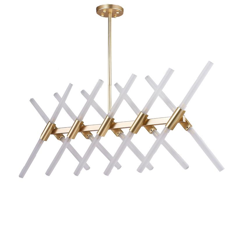 北欧人字树厅杈餐厅吊后现代约简风格设计师长方灯形吧台餐灯