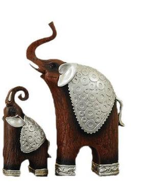 树脂工艺品泰式仿木母子象情侣婚庆送礼佳品摆饰厂家直销