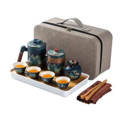 旅行茶具套装便捷包家用户外旅游简约功夫茶杯泡茶壶茶盘商务礼品