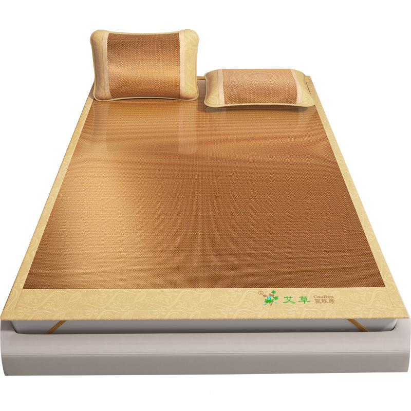 艾草冰丝PZ-1凉藤席夏天藤席天然纯竹草席夏季宿席舍席子外贸