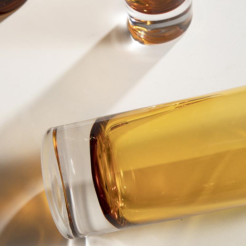 奢现代琥轻色节玻璃花瓶家居竹样板珀间桌面软装设计师装UGW饰摆