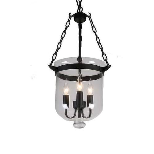 美式乡村圆形玻璃蜡烛吊灯餐厅吧台酒吧过道玄关LOFT铁艺复古风