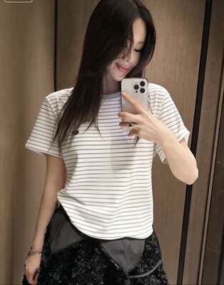 2026早夏鸡蛋家撞色条纹T恤