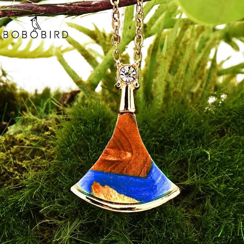 bobo bird女士520一辈子树脂木项链 小金条 小众设计三角情侣礼物