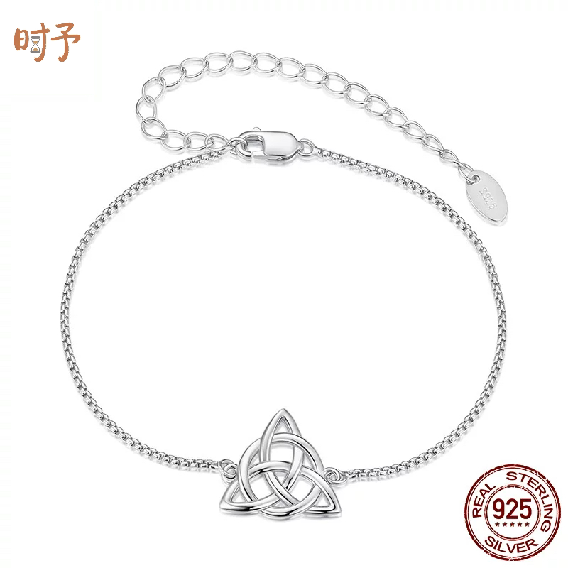 热卖凯尔特结手链 欧美个性流行通体s925纯银线条感手链饰品