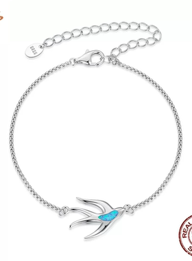 时予原创通体s925纯银春季飞燕手链澳宝小清新燕子可调节手链饰品