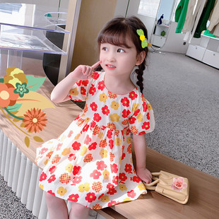 女童夏季连衣裙2026新款1-7岁女宝宝洋气棉布公主裙韩版裙子