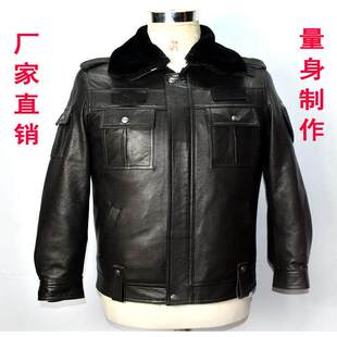 配发执勤棉袄山羊皮衣非警用皮衣巡治安逻防绵羊皮真皮男棉袄