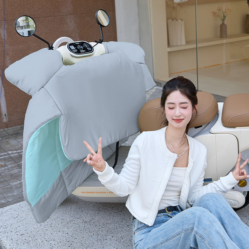 艾佳新撞色冬季款电动车挡风被