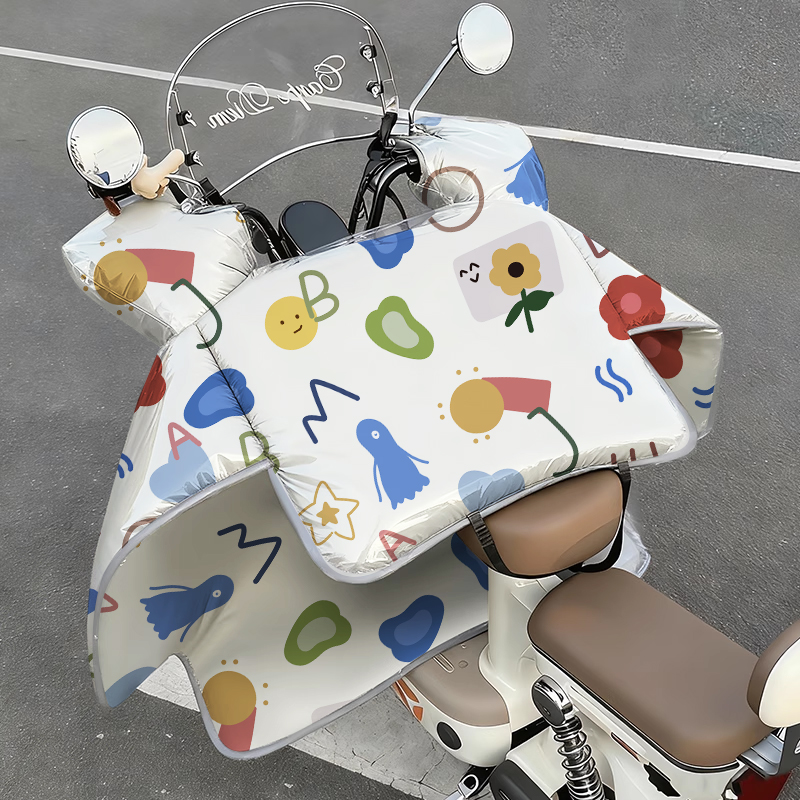 电动车挡风被冬季覆膜防水加绒加厚双面防风罩电瓶车保暖四季通用