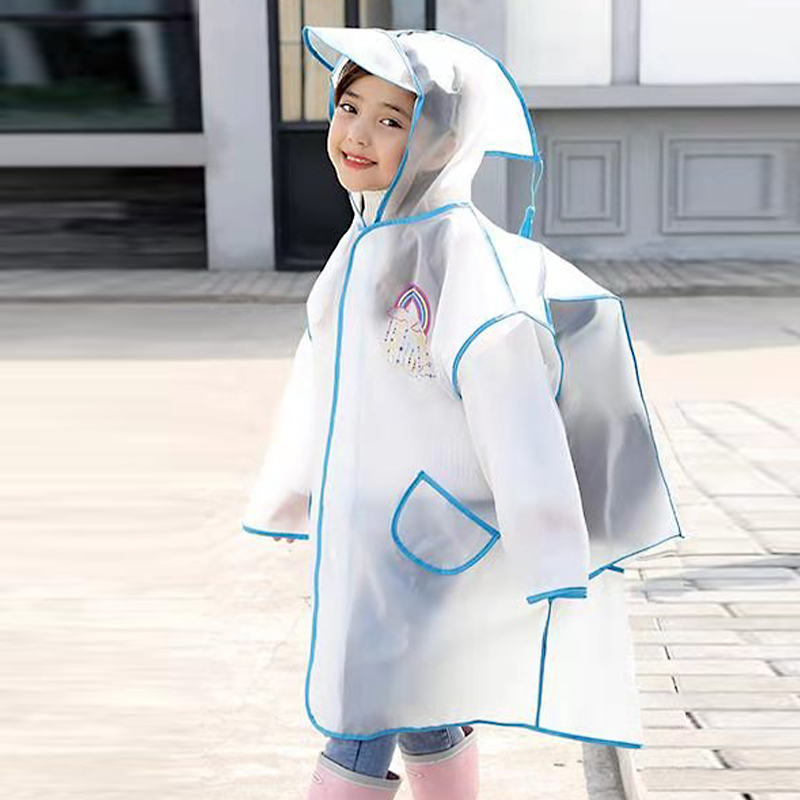 儿童斗篷式防水女孩宝宝上学雨衣