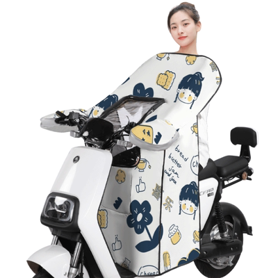 电动车挡风被春秋加绒亲子款