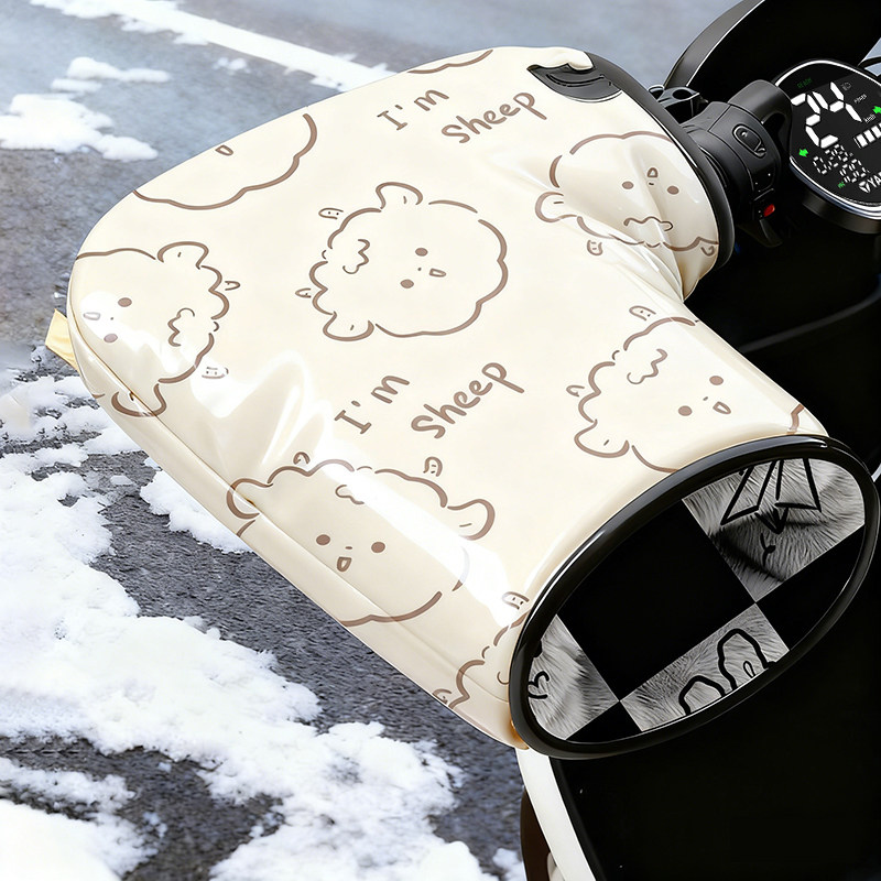 电动车骑行手套镀膜防水加厚手把套冬季电动摩托车保暖护手罩新款