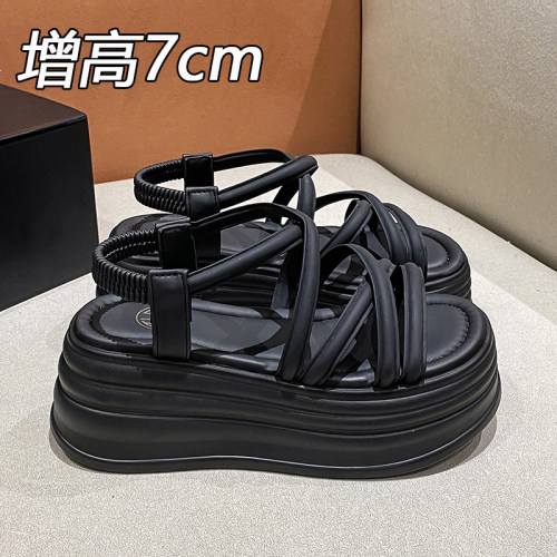 增高7cm~小个子厚底凉鞋女休闲