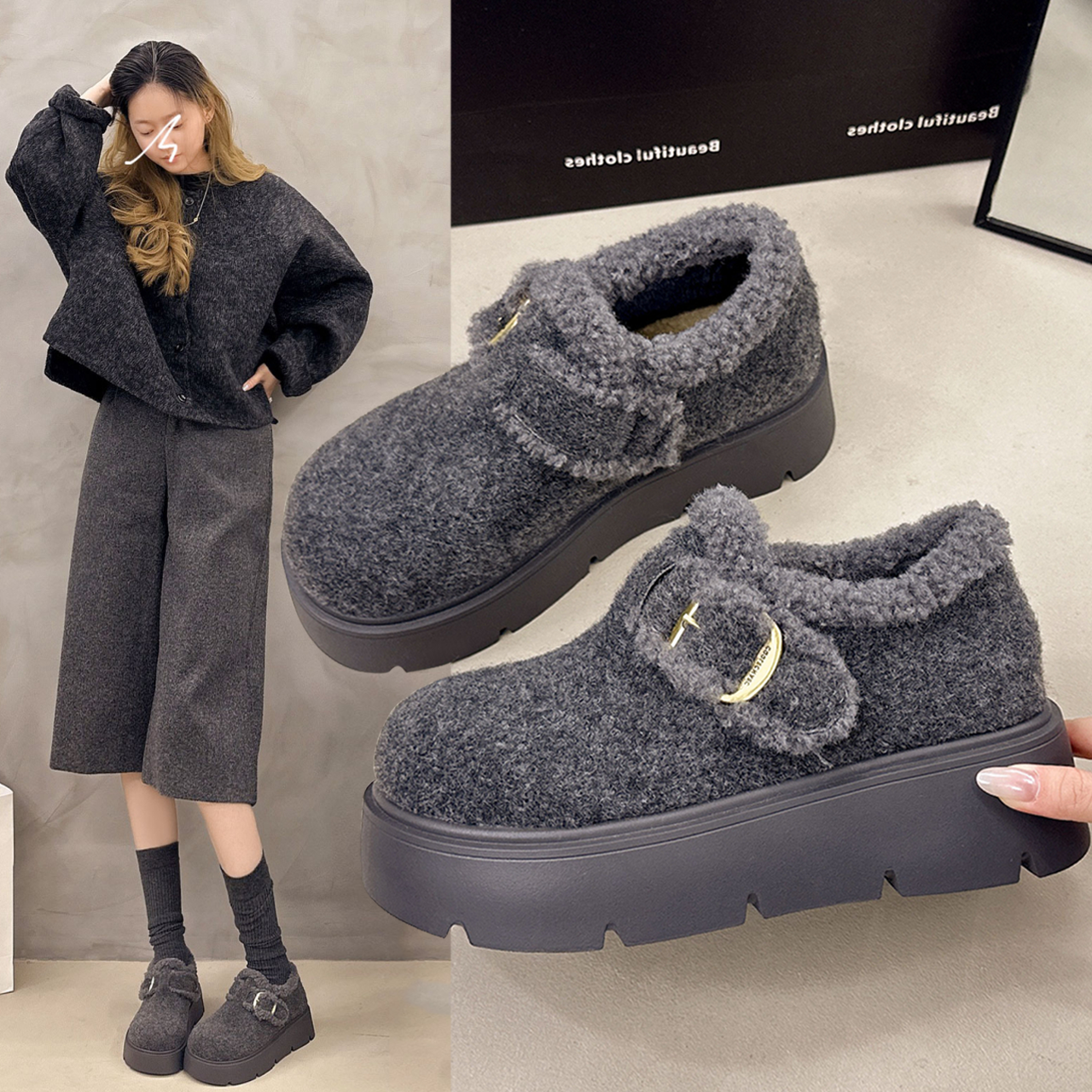 【好物推荐】巨好看！毛呢勃肯鞋