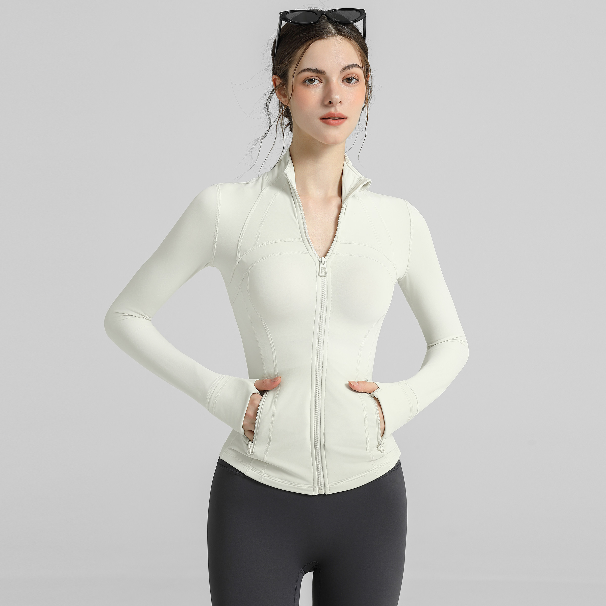 新丽雅瑜伽服外套2025新款修身显瘦长袖跑步运动普拉提训练健身服,运动/瑜伽/健身/球迷用品,瑜伽外套,淘宝优惠券,粉丝福利购,淘宝优惠卷