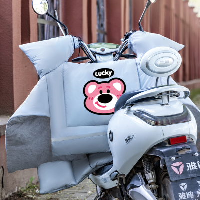 电动车挡风被冬季加绒加厚三合一新型四季通用寒双面防水款电动车