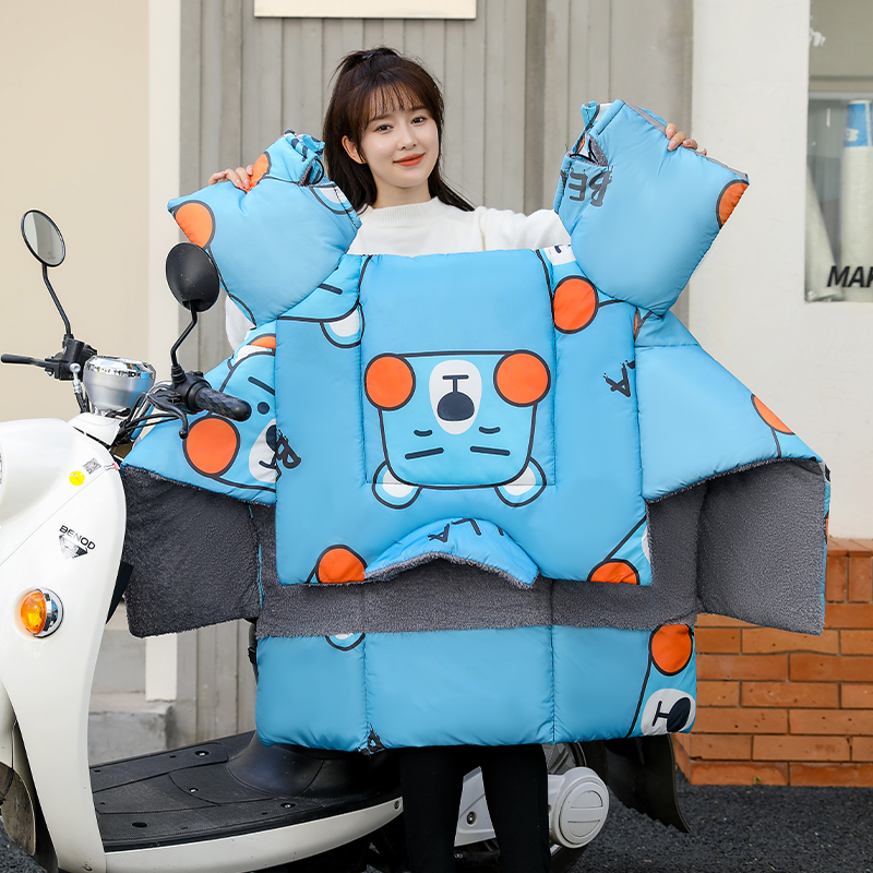 电动摩托车挡风被冬季加绒保暖