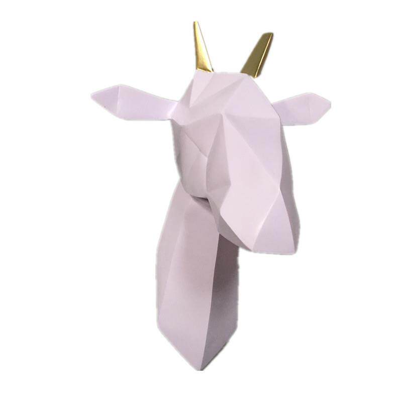 现家居客厅玄关墙上装饰摆件犀牛大象独角马鹿头壁挂饰