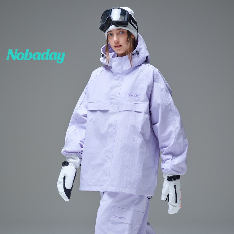 Nobaday滑雪服套装专业防风防水男女单板滑雪裤上衣oversize风格