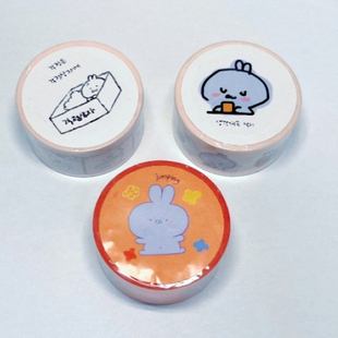 韩国可爱小兔子装饰拼贴素材爱豆DIY素材手帐咕卡贴纸ins