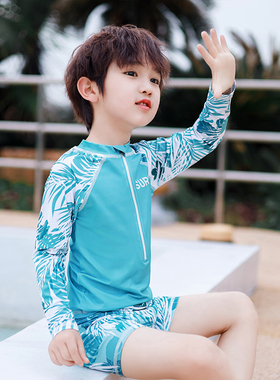 儿童泳衣男童分体泳衣裤2026新款游泳衣长袖男孩泳装中大童专业潮