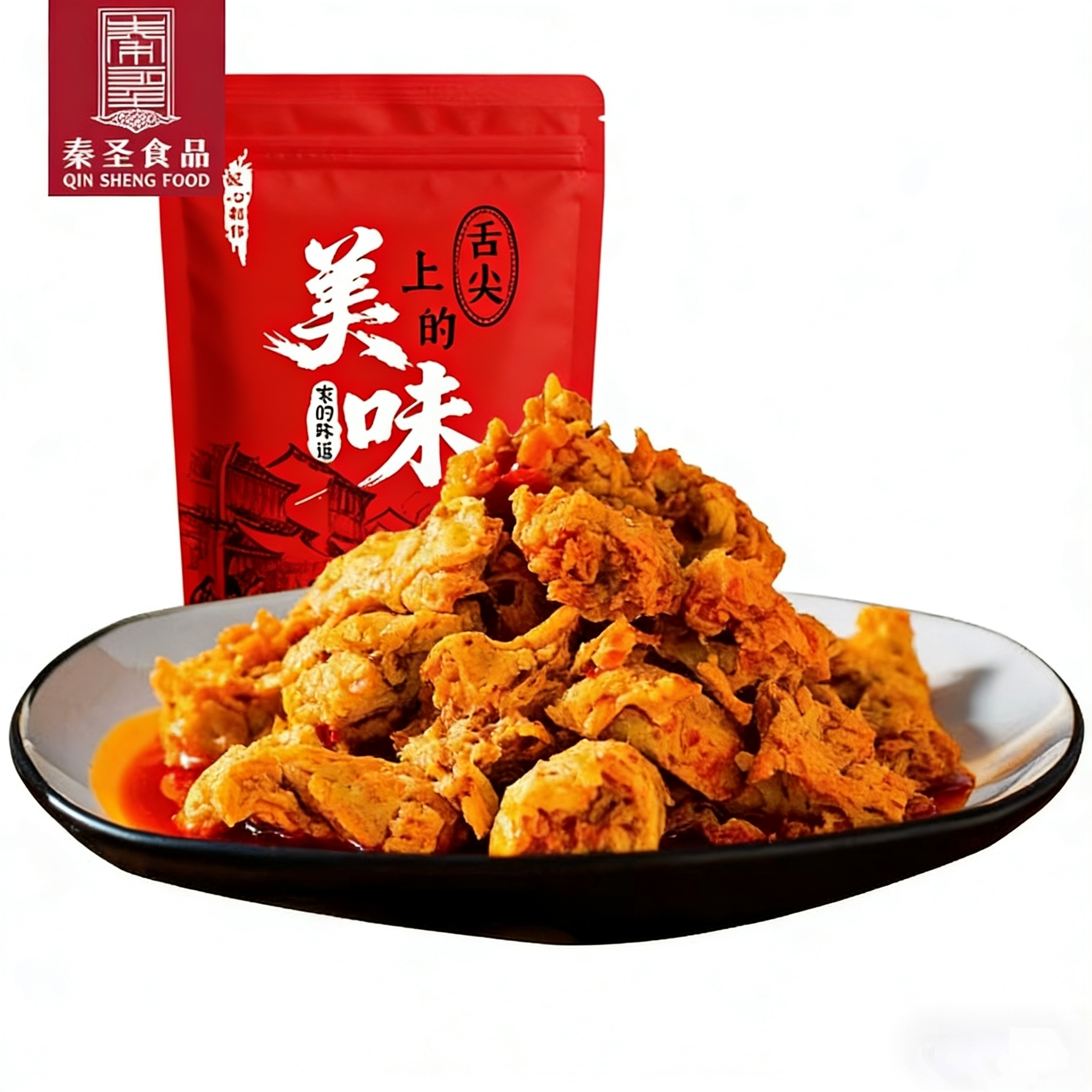 秦圣凉皮香面筋酸辣味西安特产美食小吃宝鸡岐山擀面皮纯面筋包邮